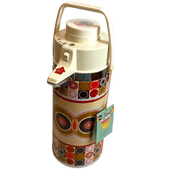 Vintage Other - Vintage Pump Vacuum Hot Cold Beverage Drink Dispenser Geometric Pattern 1970s